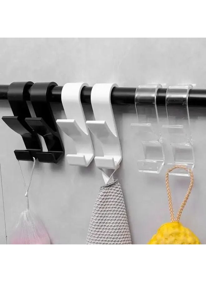 8PCS Black Heated Towel Radiator Rail Hooks Bathroom Storage Drying Rack Clips - Image 3